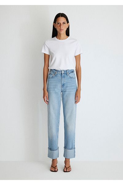 Mavi Pantaloni de blugi albastru deschis din denim Savannah - Cuffed Classic, Misty 1010640 -88000