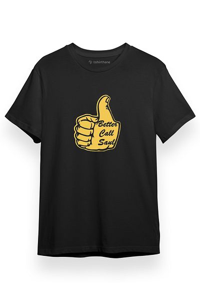 Tshirthane Καλύτερα Call Saul Thumb Μαύρο κοντομάνικο ανδρικό μπλουζάκι