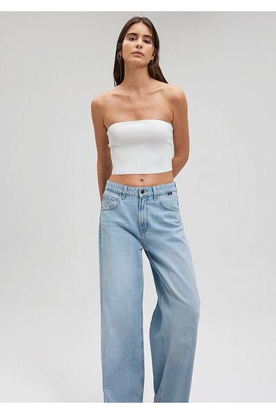 Mavi Tricot alb fără bretele Top Crop/Scurt1710448-70057