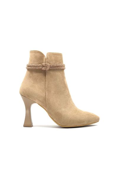 Kids Club Shoes Feles Knot Stone Λεπτομερείς Γυναικείες Μπότες με τακούνι Κύπελλο TEN-SUEDE
