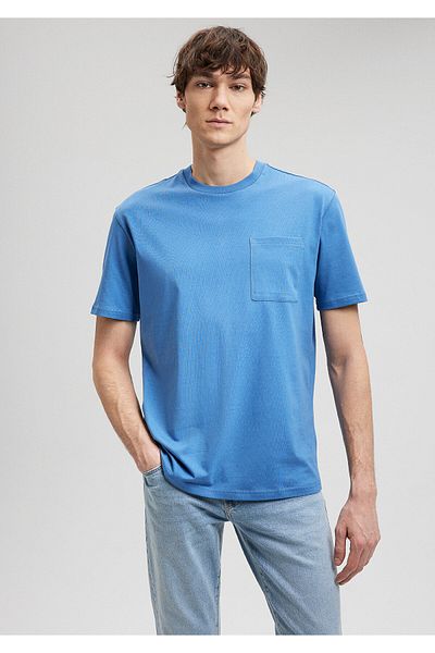 Mavi Tricou albastru imprimat, cu o formă lejeră / largi, confortabilă,0612050-70872