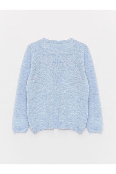LC Waikiki Lcw Crew Neck Patterned Long Sleeve Girl's Knitwear Sweater