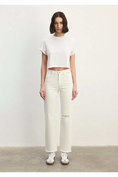 Mavi Barcelona College White Jean Trousers -101047-86438