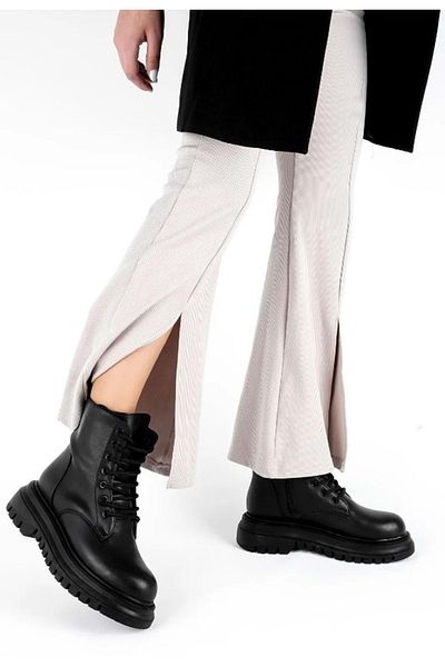 Kids Club Shoes Feles Χοντρή και ψηλή σόλα Casual Boots Γυναικείες Μπότες ΜΑΥΡΟ