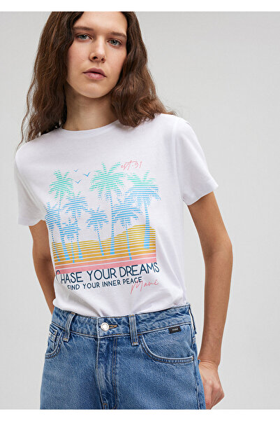 Mavi Beach Printed White T-Shirt Slim Fit / Slim Fit1612409-620