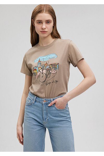 Mavi Brown Slim Fit Bicycle T-shirt - 1612398 -70364