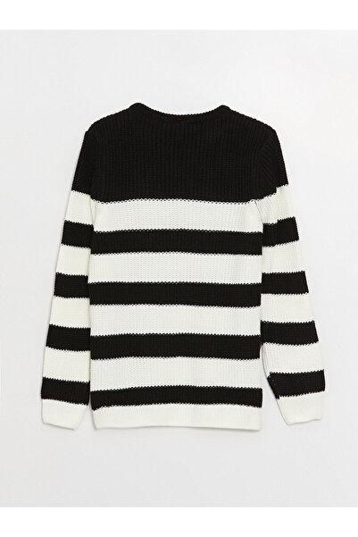 LC Waikiki Lw - Sweter z dzianiny chłopięcej z okrągłym dekoltem i długimi rękawami w paski