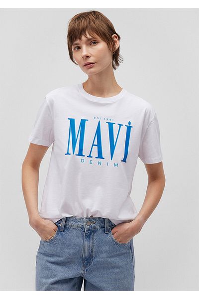 Mavi Weißes T-Shirt mit Logo-Aufdruck Normale Passform / Normale Passform1611990-620