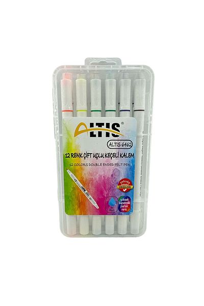 ALTIS Double Tip Felted Pen with Six Boxes 12 Colors