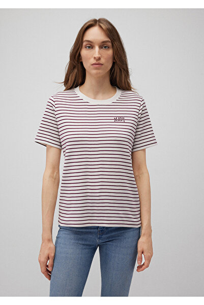 Mavi Logo Printed Burgundy Stripe T-Shirt Regular Fit / Regular Fit 1612224 -87985