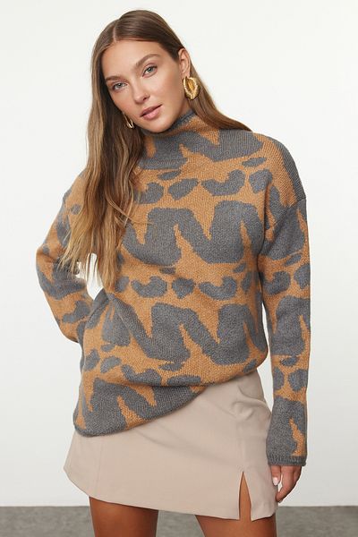 Trendyol Collection Soft Textured Anthracite Knitwear Sweater - Twoaw25kz00218