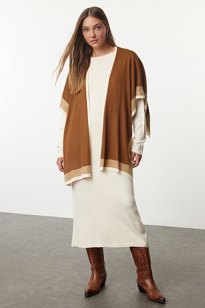 Trendyol Collection Maxi Ecru Knitwear Scarf Dress - Twoaw25el00068