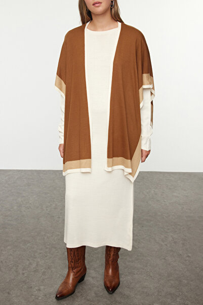 Trendyol Collection Šaty Maxi Ecru Knitwear Scarf Dress - Twoaw25el00068