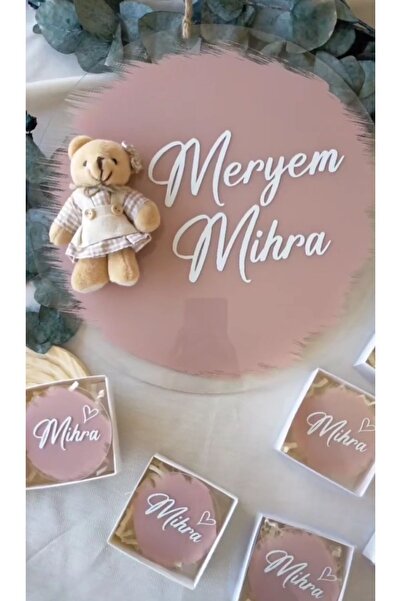 COSMICLINE Kapı Süsü ve Kutulu Hediyelik - Bebek Süsü Hediyelik Magnet İsme Özel Kapı Süsü ve Magnet