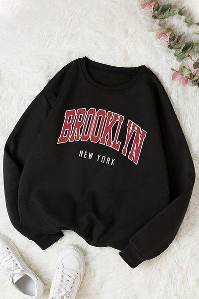 uyguntarz Суичър с деколте с щампа Brooklyn унисекс