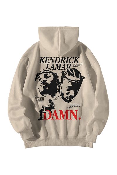 Scrovtie Ανδρικό φούτερ με κουκούλα με κουκούλα Kendrick Lamar Damn