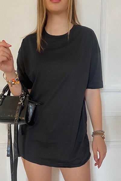 Drippy Women's Oversize Draped Tough Fabric Short Sleeve T-Shirt