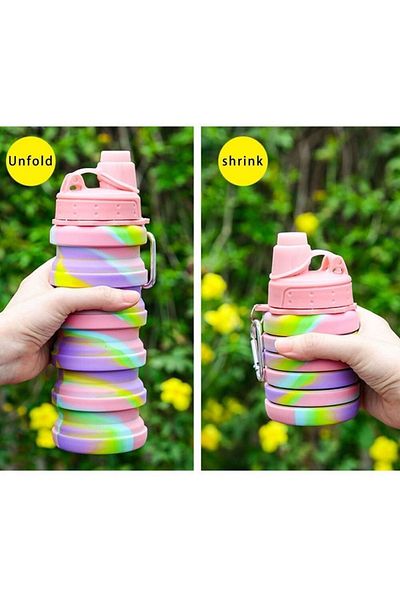 Monark 500 Ml Portable Silicone Water Bottle - Leak Proof, Foldable and Portable Water Bottle Bpa Free