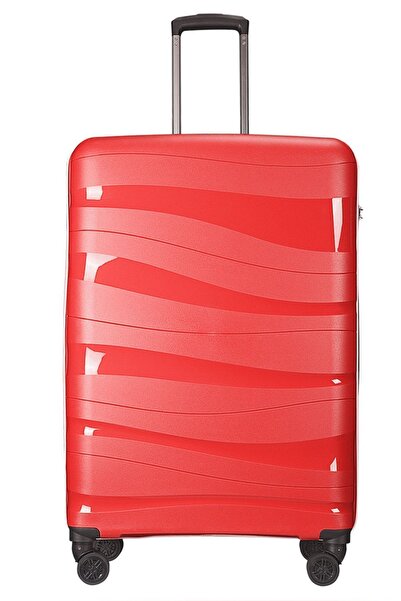 Wexta Wx-pp10 Kırmızı Büyük Boy Pp Polipropilen Kırılmaz Valiz
