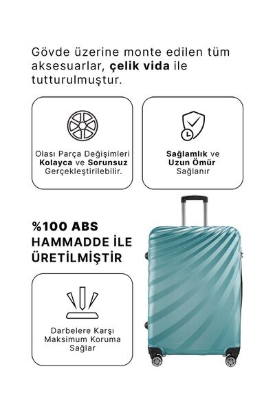Wexta Wx-300 Mint Yeşili Büyük Boy Valiz