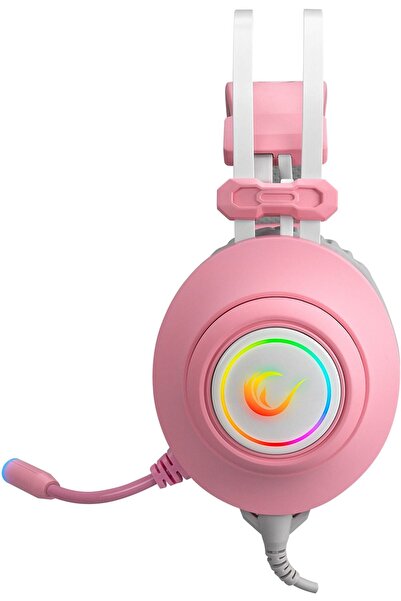 Rampage Rm-K1 Pulsar Pink USB 7.1 Surround Vibration Rgb Light Effect Gaming Gaming Headset with Microphone