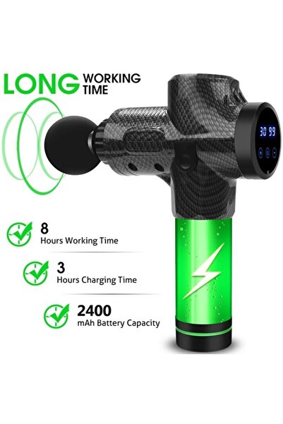 Wexta Masaj Tabancası 24w 30 Hız Vurmalı Sessiz Fırçasız Motor 6 Başlıklı Şarjlı Sporcu Masaj Aleti