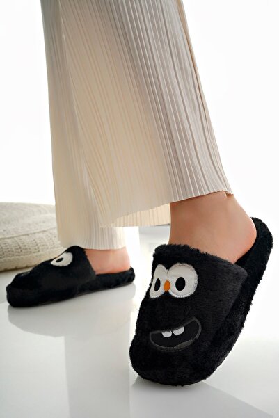 StWenn Γυναικείες παντόφλες εσωτερικού χώρου με χαμογελαστό αστείο πρόσωπο βελούδινες αφράτες - Παντόφλες προίκας Silent Sole