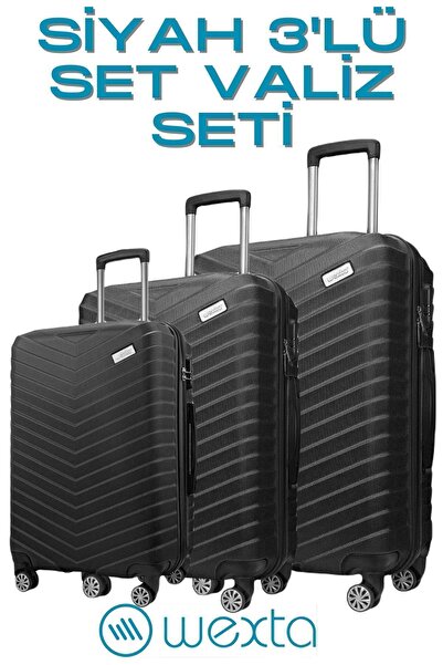 Wexta Wx-1001 Siyah 3'lü Set Valiz