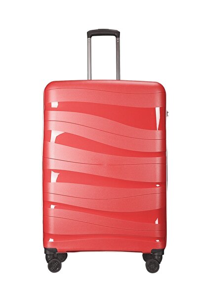 Wexta Wx-pp10 Kırmızı Orta Boy Pp Polipropilen Kırılmaz Valiz
