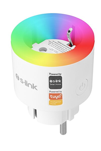 Genel Markalar Sl-03 16a Akım Korumalı Akıllı Priz Rgb Işıklı 2.4 G Wifi Sarf...