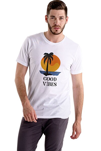 Butik Μπλουζάκι Good Vibes Λευκό Unisex