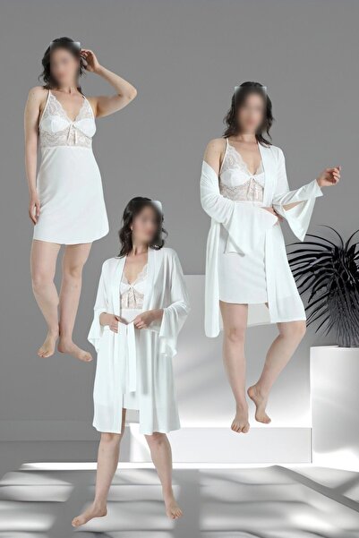 The Clover Penye Kadın Dantel Detaylı Kutulu 6'lı Gelin Çeyiz Seti TH96.CLVR.LSS.20