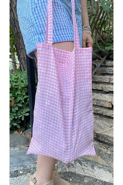 White Alamode Τσάντα ώμου με σχέδιο Gingham