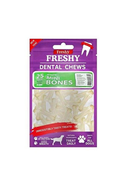 Freshy Dental Chews White Dental Mini Sütlü Pres Köpek Ödül Kemiği 250gr 25li