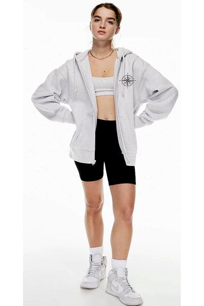 LAURELS Ζακέτα φούτερ με κουκούλα 3 κλωστών Unisex Compass με φερμουάρ