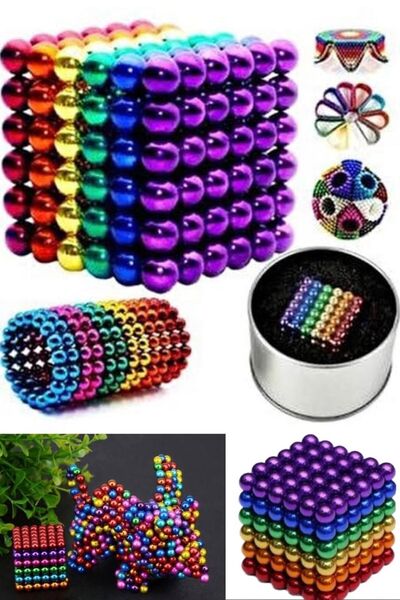 Keyfi Sepet 216 Adet 5mm Manyetik Top Seti Sihirli Mıknatıs Küp Yapı Oyuncak Stres Rahatlama Büyük Boy Eğlenceli