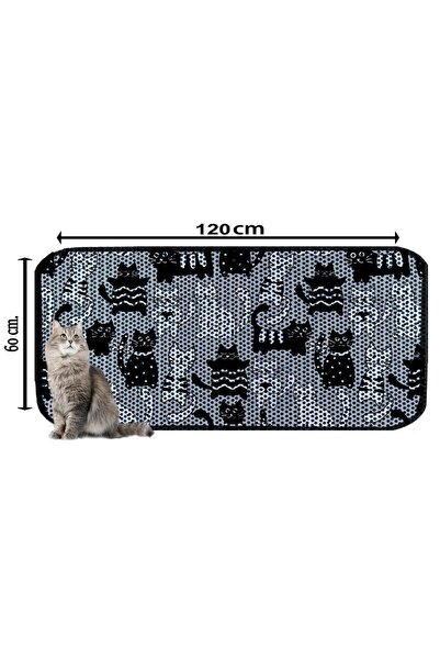 AKTUNÇ XXL BÜYÜK BOY ELEKLİ TUVALET ÖNÜ DESENLİ KEDİ KUMU PASPASI 60X120 CM