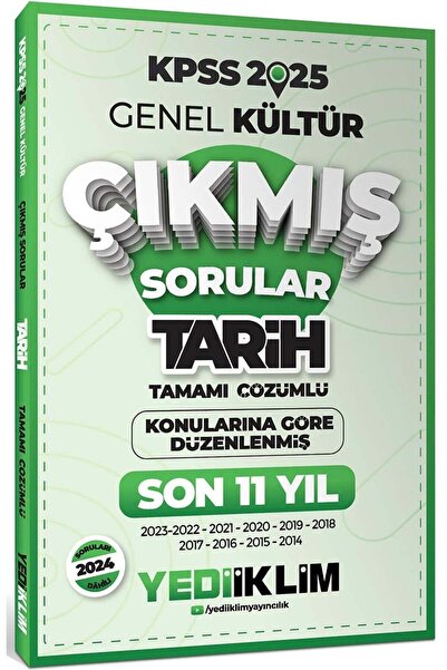 Yediiklim Yayınları 2025 KPSS Genel Kültür Lisans Tarih Konularına Göre Tamam...