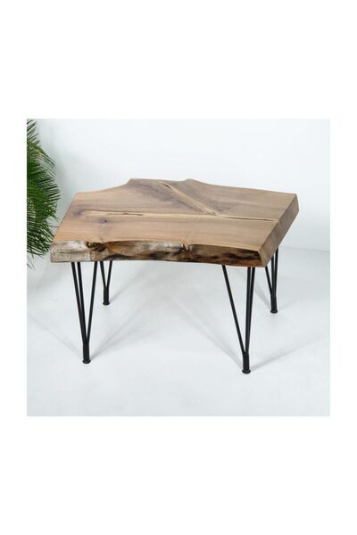 Shopkutuk gerçek ceviz tek parça kütük orta sehpa