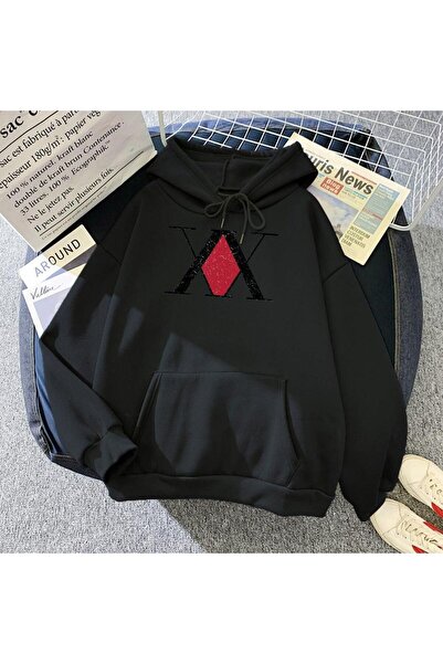 Massgai Унисекс суитшърт с качулка Hunterxhunter - с щампа на дизайна, 3 нишки