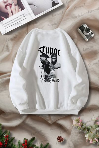 Evomind Φούτερ Tupac Printed Unisex Oversize - Crew Neck