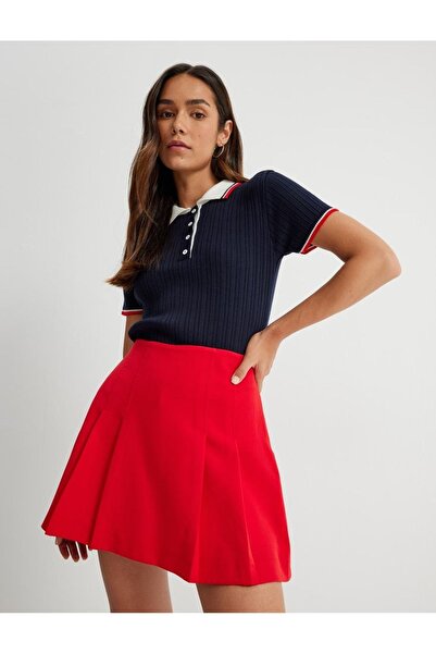 Koton Kadın Pileli Mini Etek