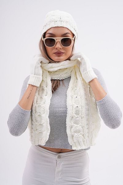 Ritagarcia Set mănuși beanie - eșarfă