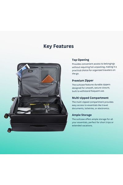 NATIONAL GEOGRAPHIC Lodge Travel Suitcase Set 3 pc Black