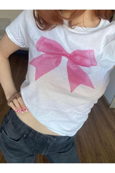 Le Savu Μπλούζα με ροζ κορδέλα με τύπωμα