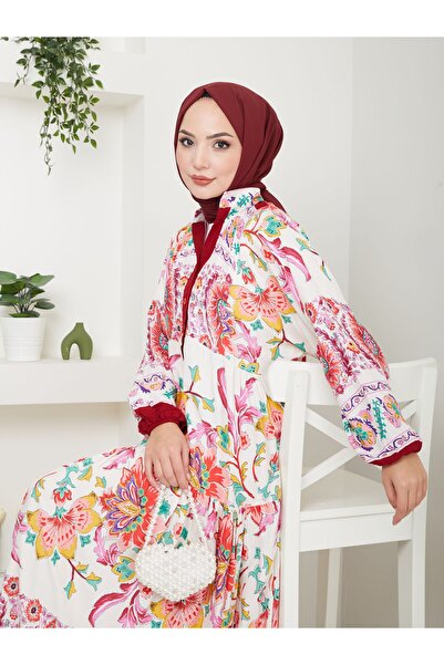 VOLT CLOTHİNG Ethnic Patterned Women's Dress - Multicolored