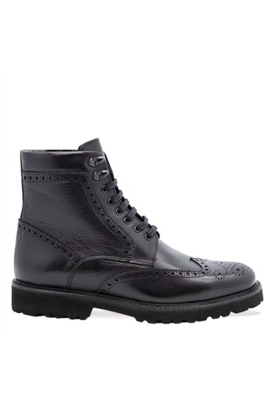 Vario Genuine Leather Brogue Women's Boots Black (Black)