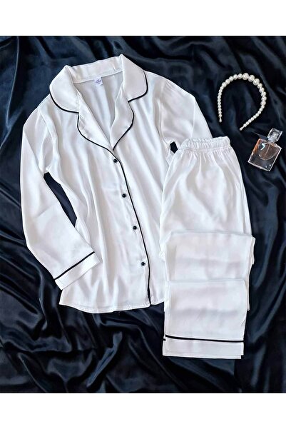 Çeyize dair herşey 8 Piece Ecru Silk Satin Bridal Set - Boxed 6664