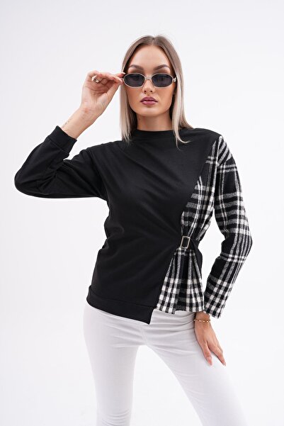 DEVRİMAY TEKSTİL Γυναικείο πουκάμισο κρεπ με μακρυμάνικο φούτερ με αγκράφα