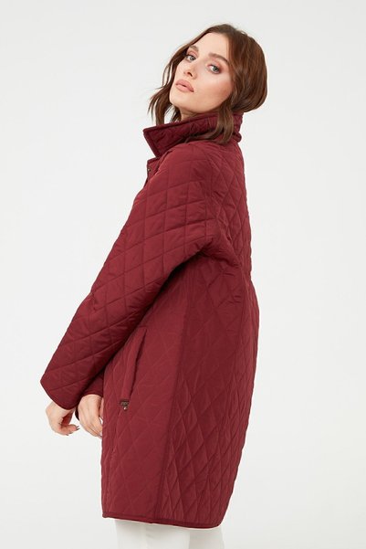 Desen Triko Women's Quilted Jacket Claret Red
